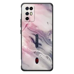 Мраморный чехол на ZTE Nubia RedMagic 6R (VPrint) (Пурпурный Мрамор)