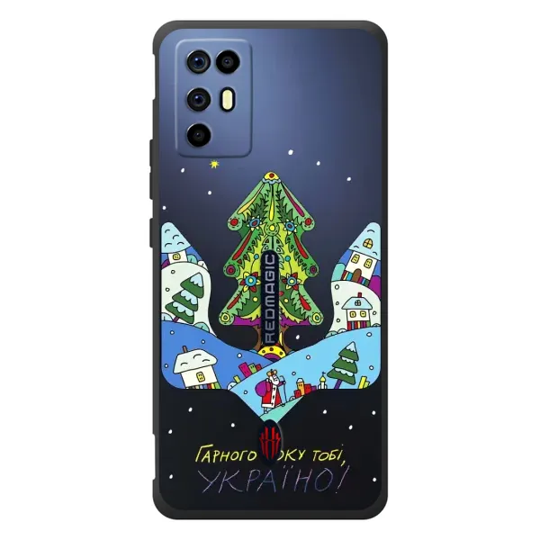 Чехол с принтом «Рождественский герб» для ZTE Nubia RedMagic 6R