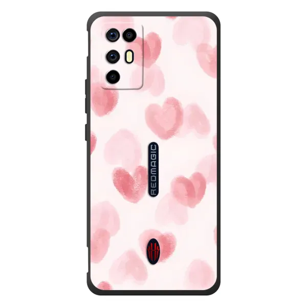Чехол с принтом «Розовые сердечки» для ZTE Nubia RedMagic 6R
