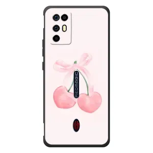 Чехол с розовым рисунком для ZTE Nubia RedMagic 6R (Розовые вишни)