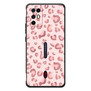 Чехол с розовым рисунком для ZTE Nubia RedMagic 6R (Розовый леопард)