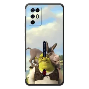 Чехол с мультфильмом Шрек на ZTE Nubia RedMagic 6R (Шрек и Осел)