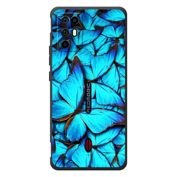 Чехол с принтом «Синие бабочки» для ZTE Nubia RedMagic 6R Чехол с принтом «Синие бабочки» для ZTE Nubia RedMagic 6R