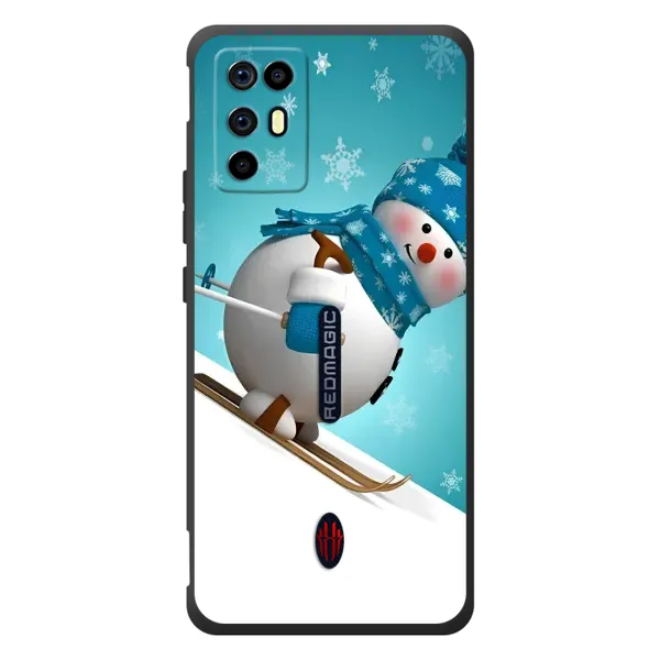 Чехол с принтом «Снеговик на лыжах» для ZTE Nubia RedMagic 6R