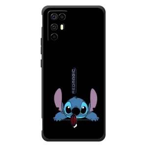 Чехол с принтом Стич на ZTE Nubia RedMagic 6R (Стич на черном)