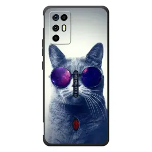 Чехол с принтом для ZTE Nubia RedMagic 6R (AlphaPrint) Модные коты (Стильный кот)