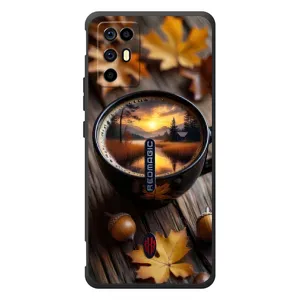 Чехол с уникальным дизайном «Осень с кофе» для ZTE Nubia RedMagic 6R (Темный кофе)