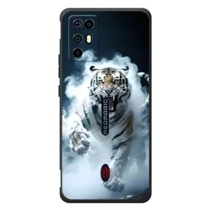 Чехол с картинкой «Хищники» для ZTE Nubia RedMagic 6R (Белый тигр в дыму)