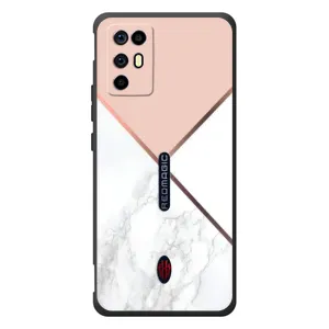 Мраморный чехол на ZTE Nubia RedMagic 6R (VPrint) (Тройной мрамор)