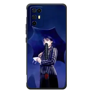 Чехлы Венсдей на ZTE Nubia RedMagic 6R Уэнсдей (AlphaPrint) (Уэнздей с зонтом)
