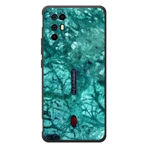 Мраморный чехол на ZTE Nubia RedMagic 6R (VPrint) (Зеленый мрамор)
