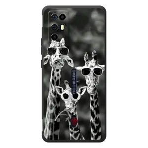 Силиконовый чехол с КАРТИНКАМИ лето для ZTE Nubia RedMagic 6R (AlphaPrint) (Жирафы в очках)