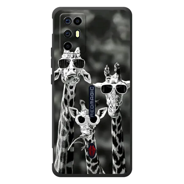 Чехол с принтом «Жирафы в очках» для ZTE Nubia RedMagic 6R