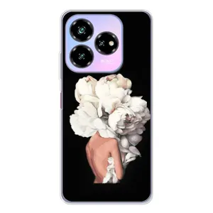 Чехлы (ART) Цветы на ZTE Nubia V60 Design (VPrint) (Белые цветы)