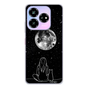Чохол з малюнком кіт на ZTE Nubia V60 Design (Дівчина з котом)