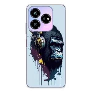 Чехол с Обезьянами ZTE Nubia V60 Design - (AlphaPrint) (Горилла в наушниках)