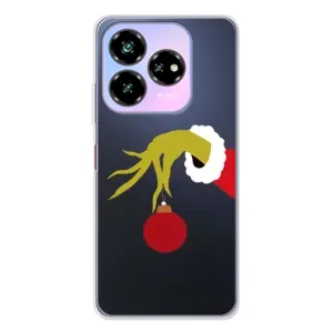 Зимние Чехлы для Нубиа В60 Дезигн - прозрачный фон (Гринч с игрушкой)