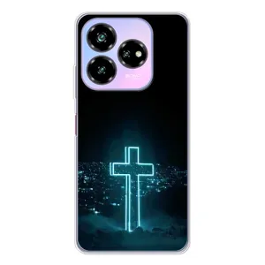 Чехол для ZTE Nubia V60 Design (AlphaPrint) - (Христианские) (Крест и город)