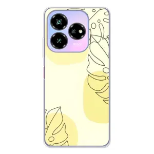 Силиконовый чехол с принтом в цветах на ZTE Nubia V60 Design (Желтая монстера арт)