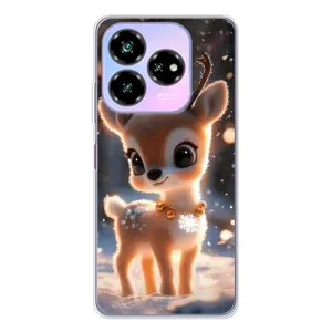 Яркий чехол для ZTE Nubia V60 Design с Зимними Оленятами (Олененок)