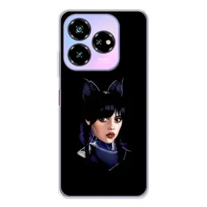 Чехлы Венсдей на ZTE Nubia V60 Design Уэнсдей (AlphaPrint) (серьезная Уэнздей)