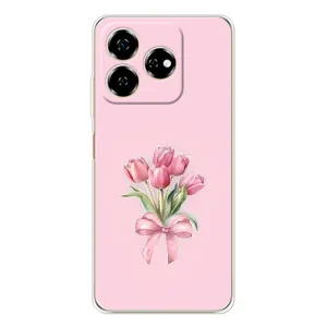 Чехол с розовым рисунком для ZTE Nubia V60 (Букет цветов)