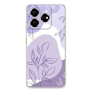 Силконовий чохол з принтом в квітах на ZTE Nubia V60 (Фіолетове листя абстракція)