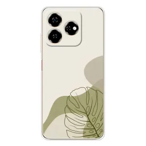 Силконовий чохол з принтом в квітах на ZTE Nubia V60 (Зелена монстера дизайн)