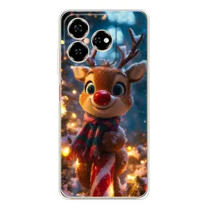 Яскравий чохол для ZTE Nubia V60 з Зимові Оленята (Олень з шарфом)