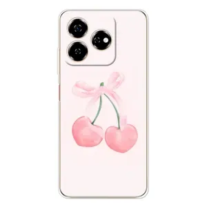 Чехол с розовым рисунком для ZTE Nubia V60 (Розовые вишни)