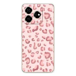 Чехол с розовым рисунком для ZTE Nubia V60 (Розовый леопард)