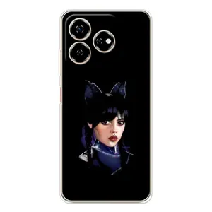 Чехлы Венсдей на ZTE Nubia V60 Уэнсдей (AlphaPrint) (серьезная Уэнздей)