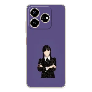 Чехлы Венсдей на ZTE Nubia V60 Уэнсдей (AlphaPrint) (Уэнздей в черном)