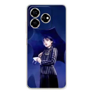 Чехлы Венсдей на ZTE Nubia V60 Уэнсдей (AlphaPrint) (Уэнздей с зонтом)
