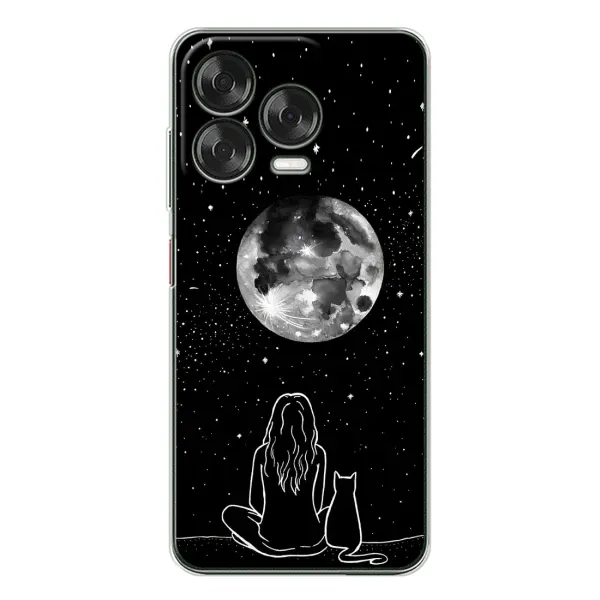 Чехол с принтом «Девушка с котом» для ZTE Nubia V70 Design