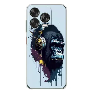 Чохол з Мавпами ZTE Nubia V70 Design - (AlphaPrint) (Горила в навушниках)