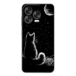 Чохол з принтом для ZTE Nubia V70 Design (AlphaPrint) Модні коти (Котик і місяць)