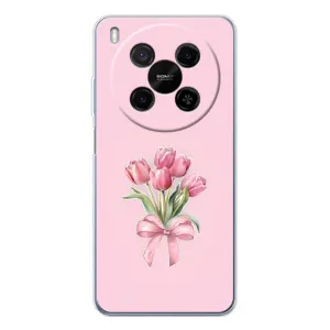 Чехол с розовым рисунком для ZTE Nubia V70 Max (Букет цветов)