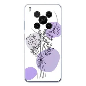 Силиконовый чехол с принтом в цветах на ZTE Nubia V70 Max (Букет фиолетовая абстракция)