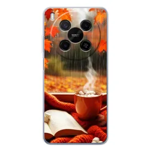 Чехол с уникальным дизайном «Осень с кофе» для ZTE Nubia V70 Max (Кофе и дождь)