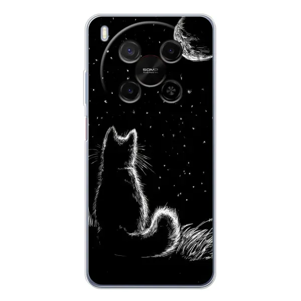 Чехол с принтом «Котик и луна» для ZTE Nubia V70 Max