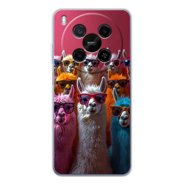 Чехол с принтом «Ламы в очках» для ZTE Nubia V70 Max