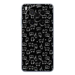 Чехол с принтом для ZTE Nubia V70 Max (AlphaPrint) Модные коты (Меленькие котики)