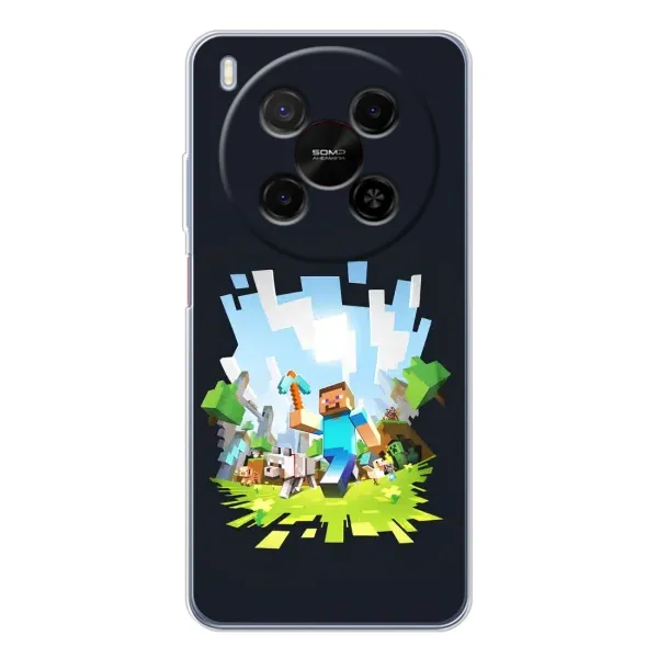 Чехол с принтом «персонажи Minecraft» для ZTE Nubia V70 Max