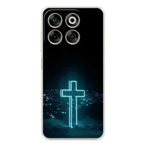 Чехол для ZTE Nubia V70 (AlphaPrint) - (Христианские) (Крест и город)