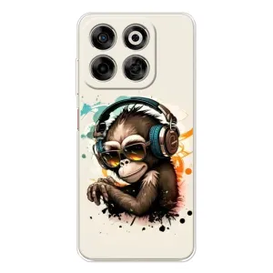 Чехол с Обезьянами ZTE Nubia V70 - (AlphaPrint) (Макака в наушниках)