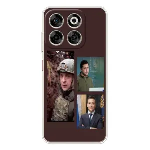 Чехол для ZTE Nubia V70 (AlphaPrint - с принтом Зеленского) (Президент)