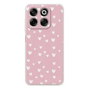 Чехол с розовым рисунком для ZTE Nubia V70 (Сердечки на розовом)