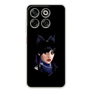 Чехлы Венсдей на ZTE Nubia V70 Уэнсдей (AlphaPrint) (серьезная Уэнздей)