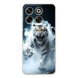 Чохол з картинкою 'Хижаки' для ZTE Nubia V70 (Білий тигр у диму)